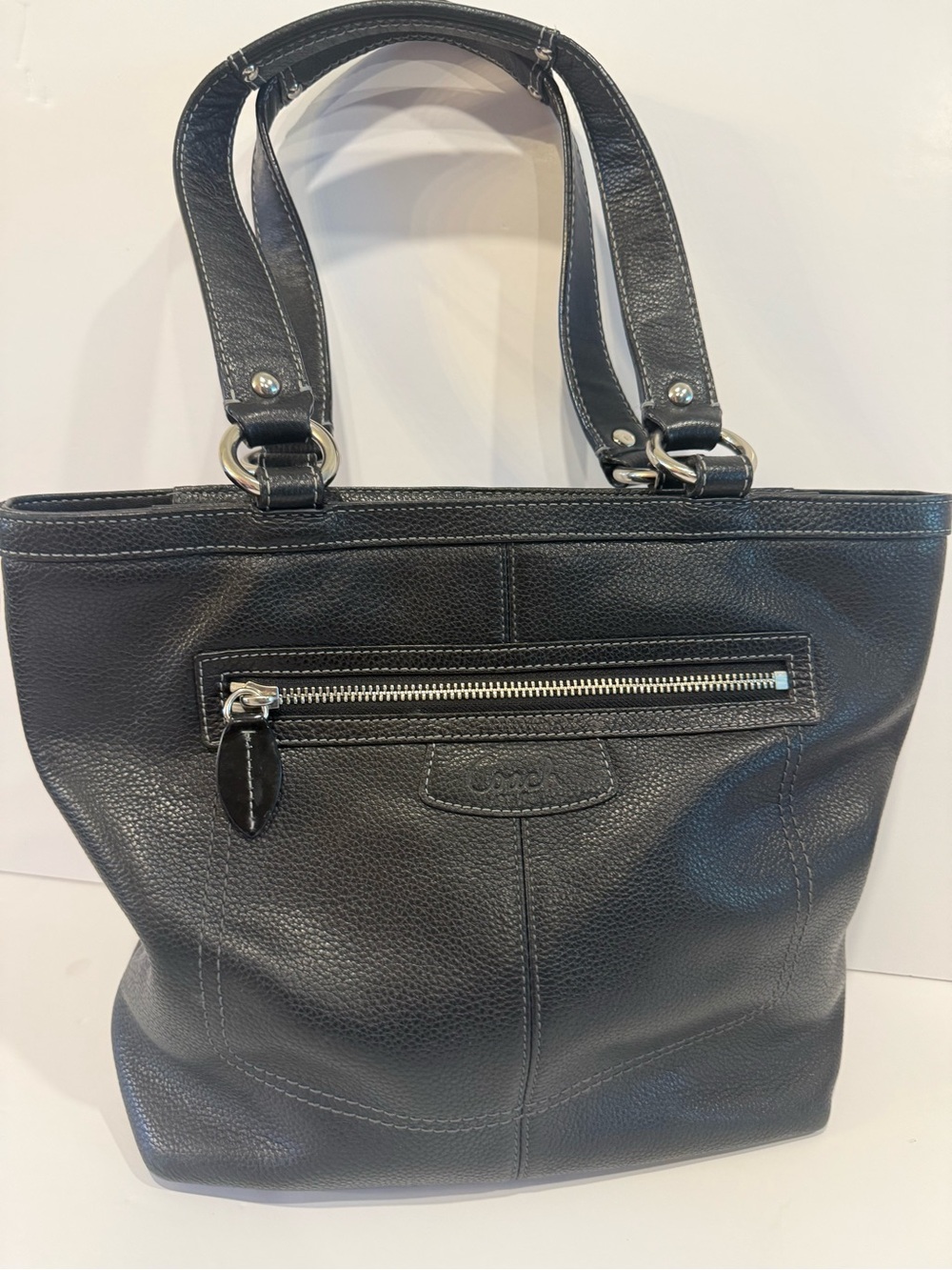 Coach Penelope Black Pebbled Leather Shopper Tote F14833